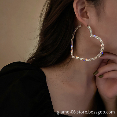 Big punk heart chain inspired hoop earrings gold plated errings ering women jewelry bulk ear ring for women 2021 woman jewelry
